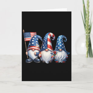 4th Of July Usa Flag Gnomes Patriot Independence D Card