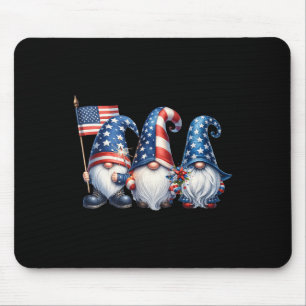 4th Of July Usa Flag Gnomes Patriot Independence D Mouse Pad