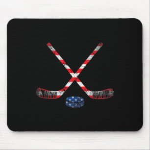 4th Of July USA Flag Hockey Patriotic Hockey Lover Mouse Pad