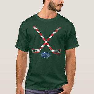 4th Of July USA Flag Hockey Patriotic Hockey Lover T-Shirt