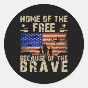 4th Of July Usa Flag - Home Of The Free Because Of Classic Round Sticker