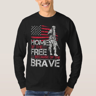 4th Of July Usa Flag Home Of The Free Because Of T-Shirt