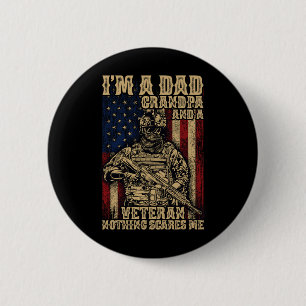 4th Of July Usa Flag I'm A Dad Grandpa And A Veter 6 Cm Round Badge