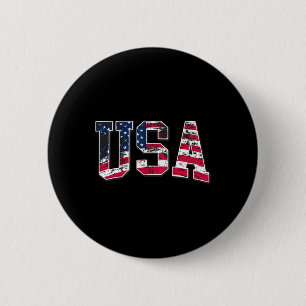 4th Of July Usa Flag Ld Eagle Patriotic Pride Men 6 Cm Round Badge