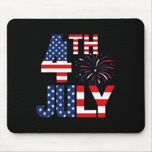 4th Of July Usa Flag Party Patriotic American Inde Mouse Pad
