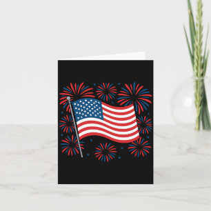 4th Of July Usa Flag Patriotic Fireworks Aamerica Card