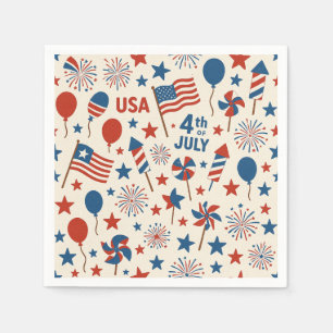 4th Of July USA flag Patriotic Party Napkins