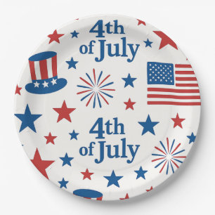 4th Of July USA flag Patriotic Party Paper Plate