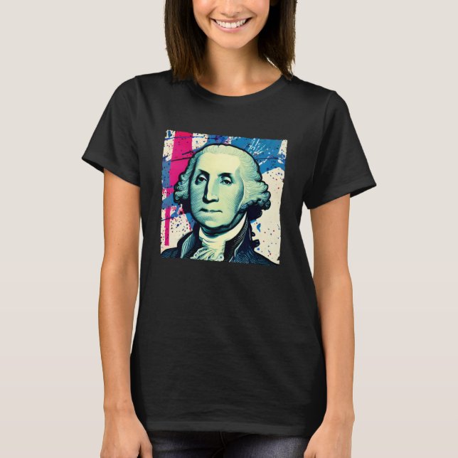 4th of July USA George Washington American Art On  T-Shirt (Front)
