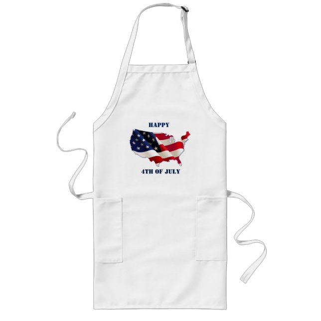 4th of July, USA Map/Flag Apron (Front)
