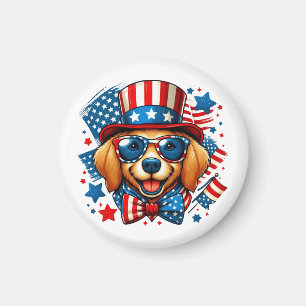 4th of July USA Patriotic Dog Independence Day Magnet