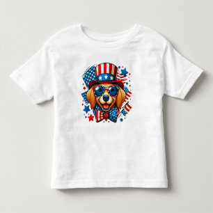 4th of July USA Patriotic Dog Independence Day Toddler T-Shirt