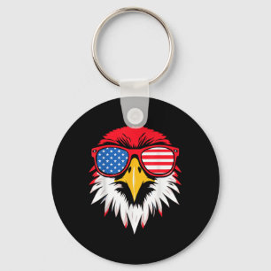 4th Of July Usa Patriotic Eagle American Flag Men Key Ring