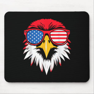 4th Of July Usa Patriotic Eagle American Flag Men Mouse Pad