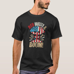 4th Of July Usa Patriotic Red White And Boom Flag T-Shirt