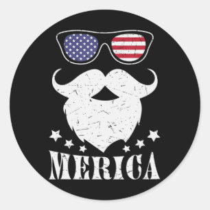4th of July Veterans day mamorial day patriotic US Classic Round Sticker