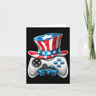 4th Of July Video Game American Flag Uncle Sam Gam Card