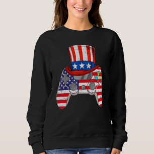 4th Of July Video Game American Flag Uncle Sam Gam Sweatshirt