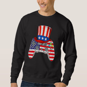 4th Of July Video Game American Flag Uncle Sam Gam Sweatshirt