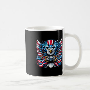 4th Of July Video Game Bald Eagle American Flag Bo Coffee Mug