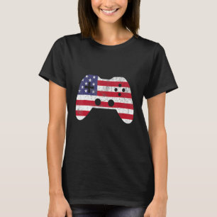 4th Of July Video Game Gamer Kids Boys Men Usa 1 T-Shirt