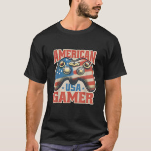 4th Of July Video Game Gamer Kids Boys Men USA Fla T-Shirt