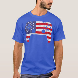 4th Of July Video Game Gamer Kids Boys Men USA Fla T-Shirt