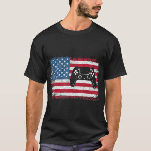 4th Of July Video Game Gamer Kids Boys Men USA T-Shirt