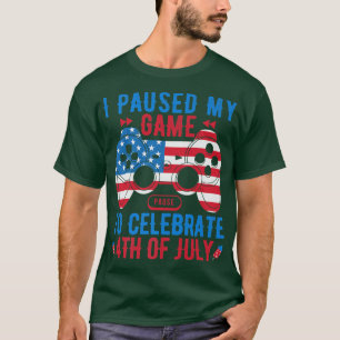 4th of July Video Game Gamer US American Flag Kids T-Shirt