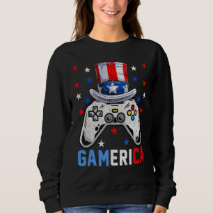 4th Of July  Video Game Gamerica Kids Boys Men USA Sweatshirt