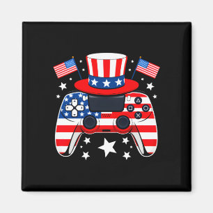 4th of july video gamer flag gaming patriot boys magnet