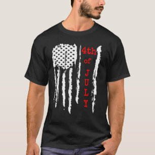 4th Of July Vintage American Flag Usa Men Women Ki T-Shirt