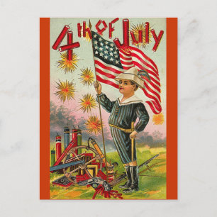 4th of July ! Vintage Art Postcard