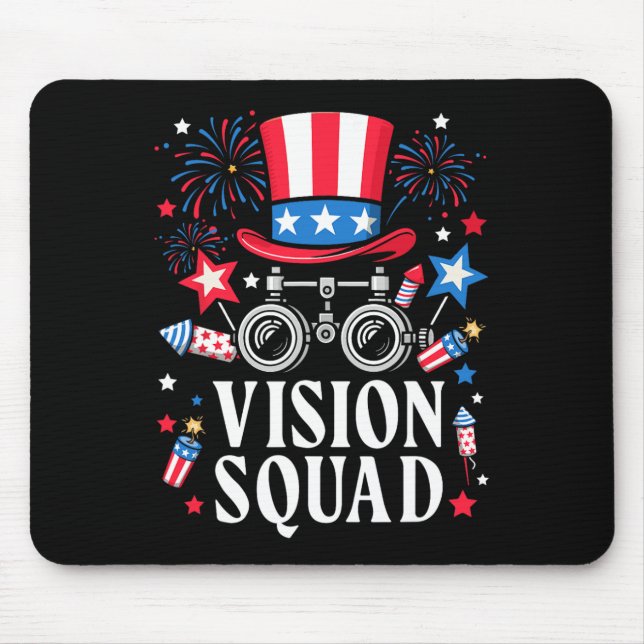 4th Of July Vision Squad Optometry Optician Optome Mouse Pad (Front)