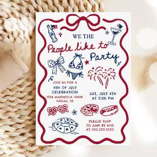 4th of July We The People Like To Party Invitation
