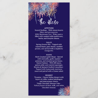 4th of July  Wedding Menu, Minimalist Menu