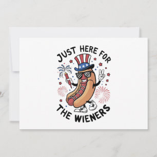 4th Of July Wieners USA American flag Patriotic  Invitation