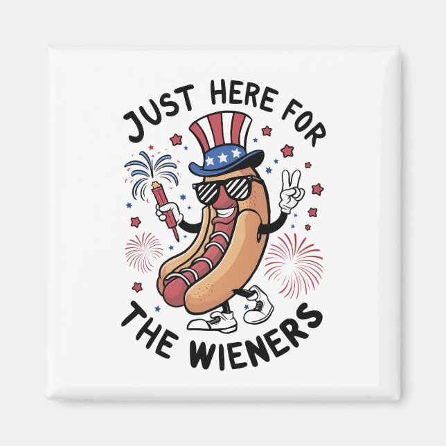 4th Of July Wieners USA American flag Patriotic  Magnet (Front)