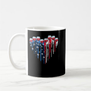4th Of July Wine Glasses Heart American Flag Patri Coffee Mug