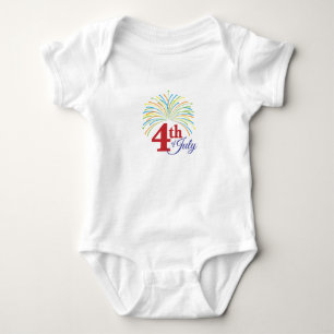 4th of July with Colourful Fireworks Baby Bodysuit