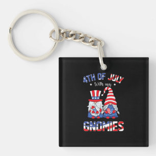 4th Of July With My Gnomies Patriotic Gnome Key Ring