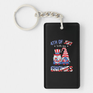 4th Of July With My Gnomies Patriotic Gnome Key Ring
