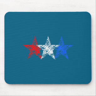 4th of july women men independence day red blue mouse pad
