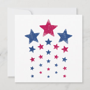4th of July Women Men Kids Cute USA Patriotic Star Invitation