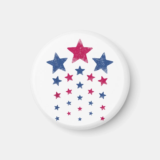 4th of July Women Men Kids Cute USA Patriotic Star Magnet (Front)