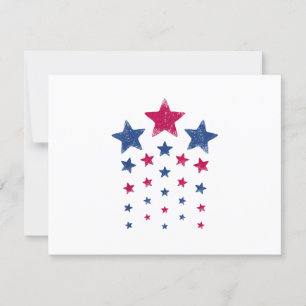 4th of July Women Men Kids Cute USA Patriotic Star RSVP Card