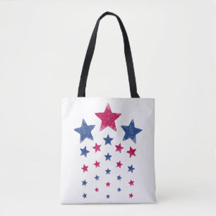 4th of July Women Men Kids Cute USA Patriotic Star Tote Bag