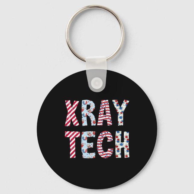 4th Of July X-ray Tech Independence Day American F Key Ring (Front)