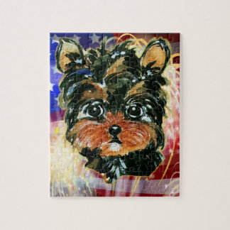 4th of July YORKIE POO Jigsaw Puzzle