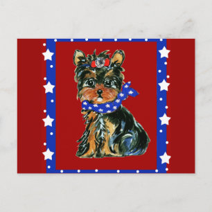 4th of July Yorkie Poo Postcard
